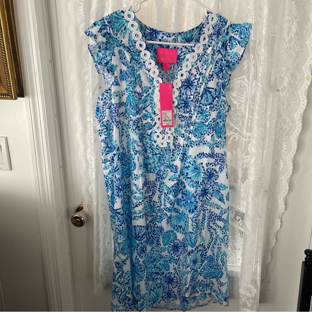 LILLY PULITZER JOAN TUNIC DRESS Size S NWT Shell Me You Love Me Print